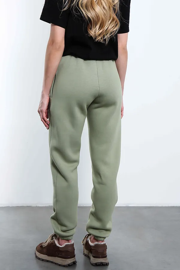 Брюки джоггеры женские олива с начесом KOSMOS, оливковый - фото 2