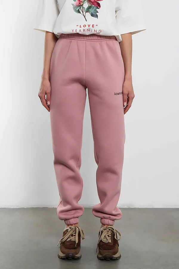 Брюки джоггеры женские розовая пудра с начесом KOSMOS, розовая пудра - фото 2