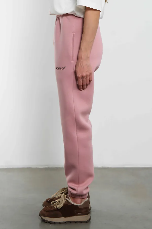 Брюки джоггеры женские розовая пудра с начесом KOSMOS, розовая пудра - фото 2