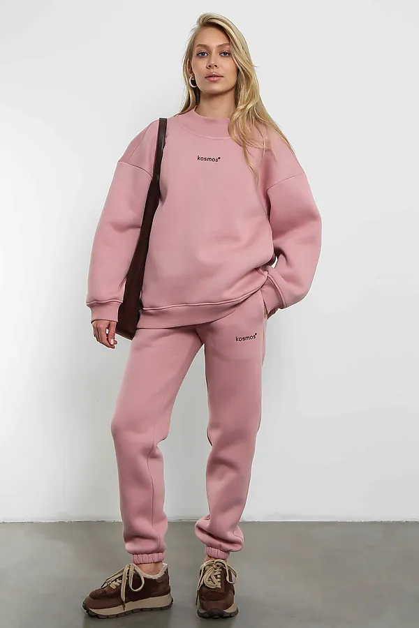 Брюки джоггеры женские розовая пудра с начесом KOSMOS, розовая пудра - фото 2