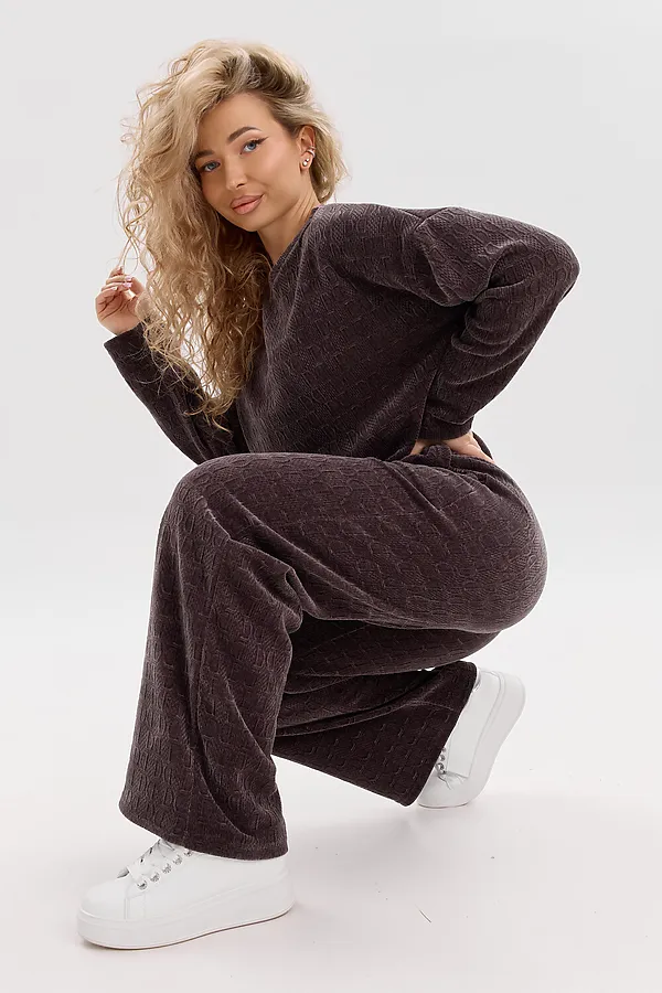 Костюм с брюками 37001 НАТАЛИ, серо-коричневый - фото 2