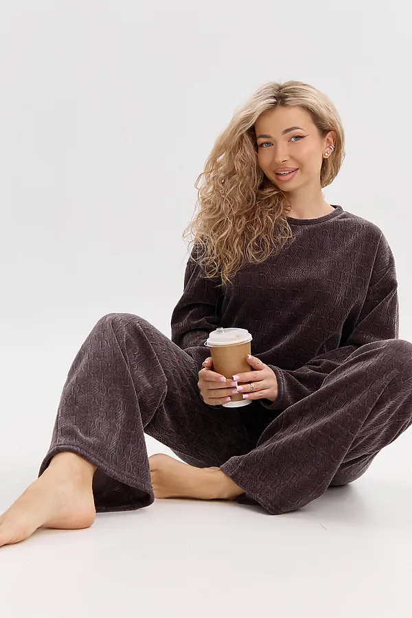 Костюм с брюками 37001 НАТАЛИ, серо-коричневый - фото 2