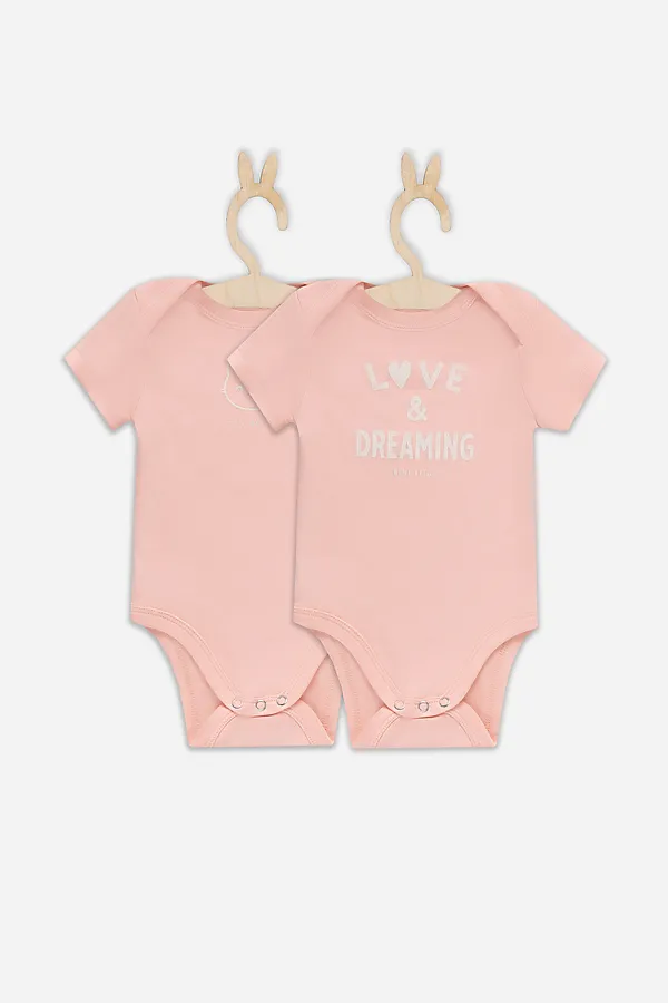Боди детское (2шт.) MARK FORMELLE, розовый +печать - фото 2