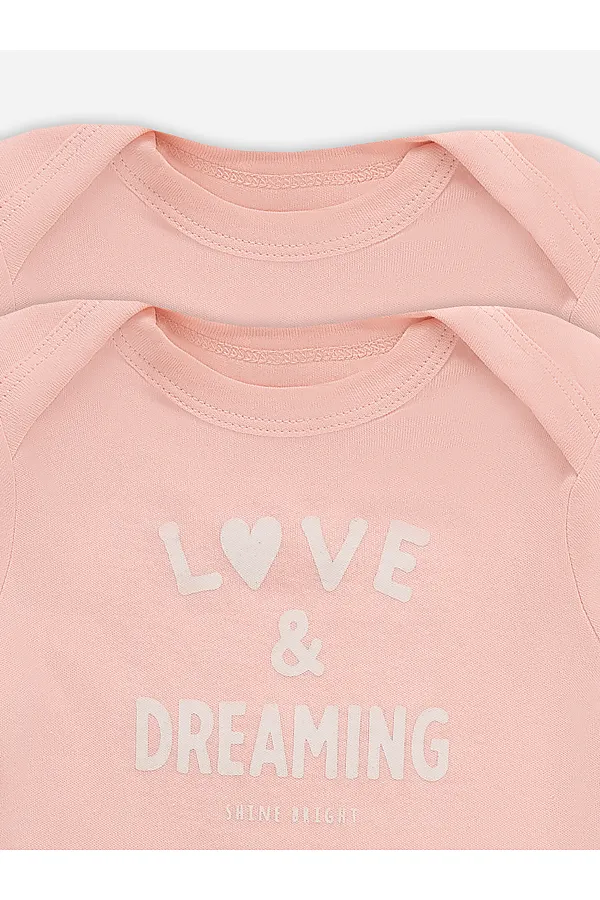 Боди детское (2шт.) MARK FORMELLE, розовый +печать - фото 2