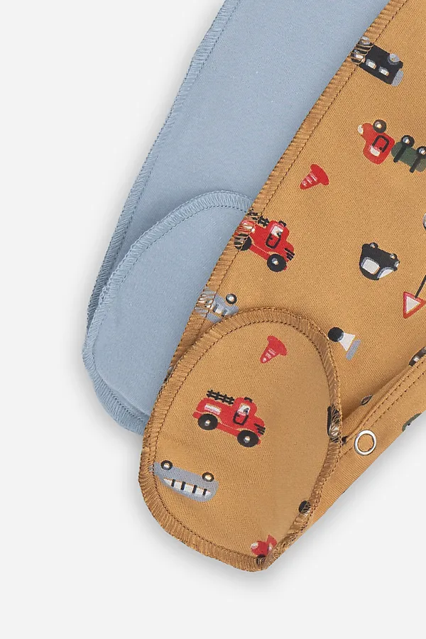 Комбинезон нательный детский (2шт.) MARK FORMELLE, машинки на бисквите +серо -голубой - фото 2