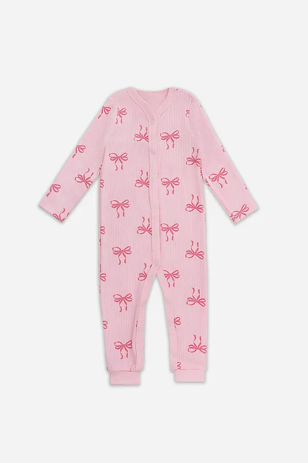 Комбинезон нательный детский (2шт.) MARK FORMELLE, сердечки на молочном +бантики на розовой сказке - фото 2