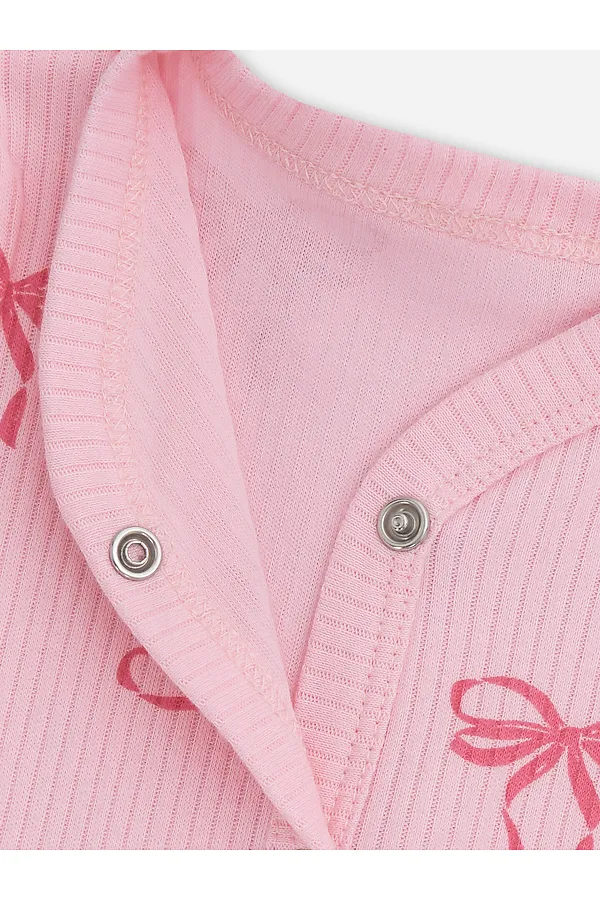 Комбинезон нательный детский (2шт.) MARK FORMELLE, сердечки на молочном +бантики на розовой сказке - фото 2