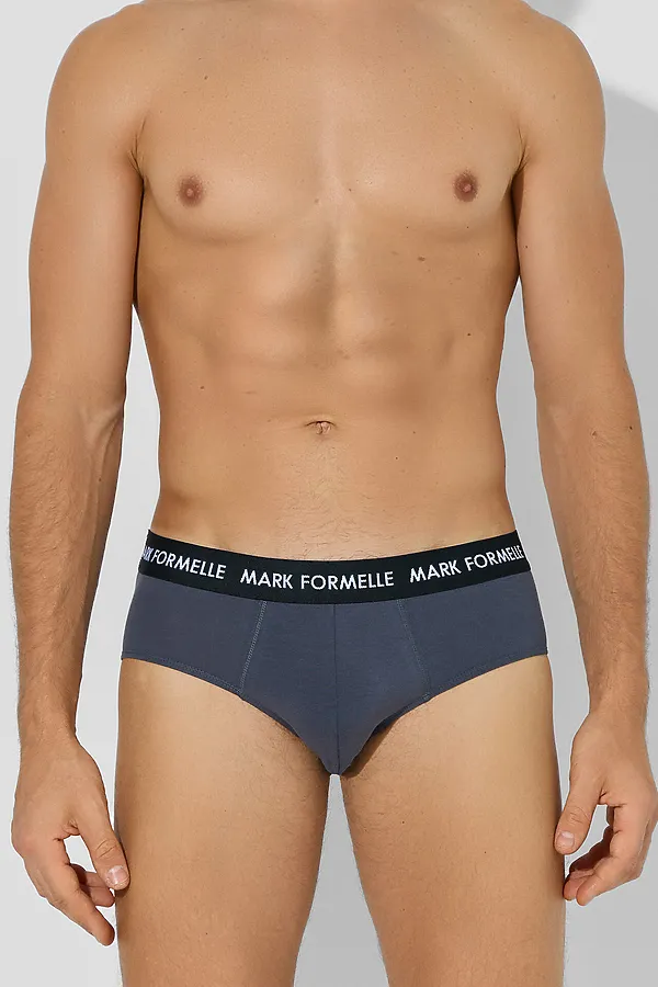 Трусы мужские (3шт) MARK FORMELLE, графит +неви +черный - фото 2
