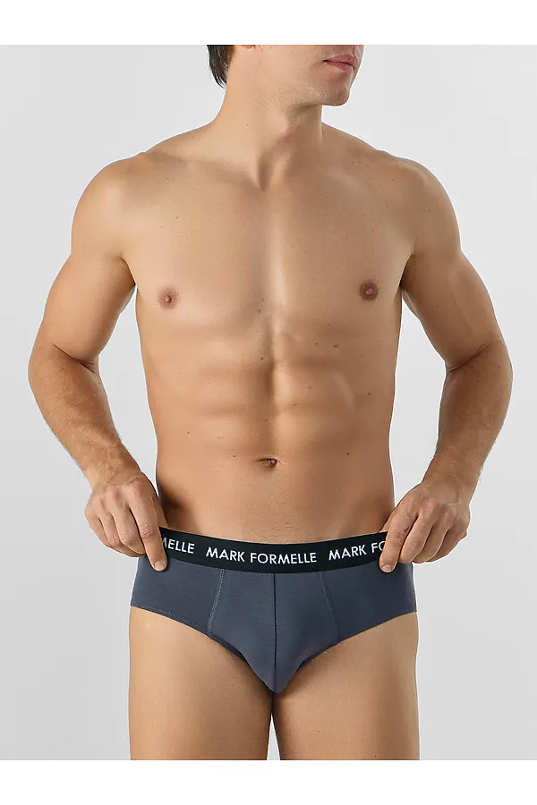 Трусы мужские (3шт) MARK FORMELLE, графит +неви +черный - фото 2
