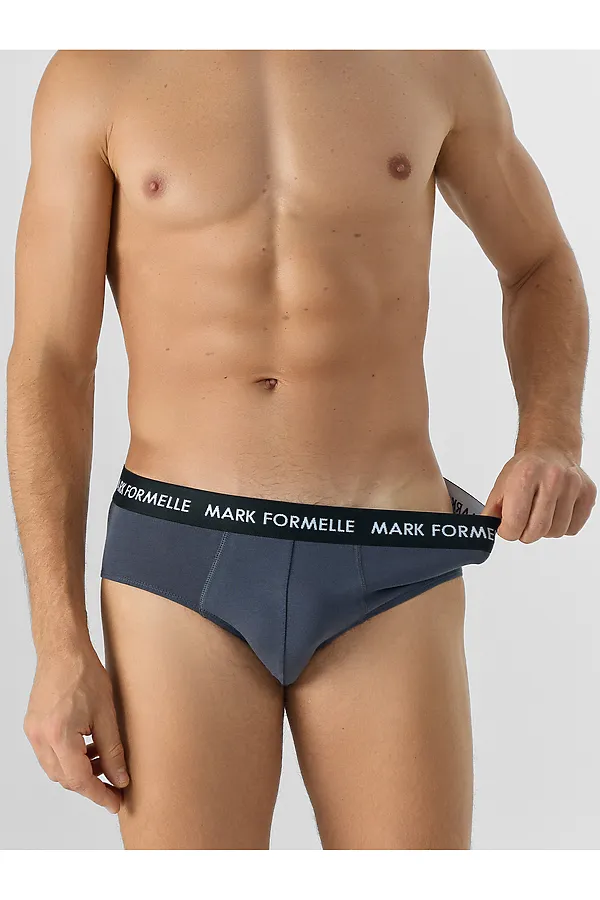 Трусы мужские (3шт) MARK FORMELLE, графит +неви +черный - фото 2