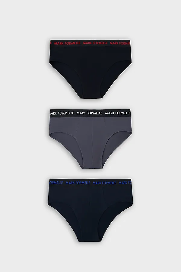 Трусы мужские (3шт) MARK FORMELLE, графит +неви +черный - фото 2