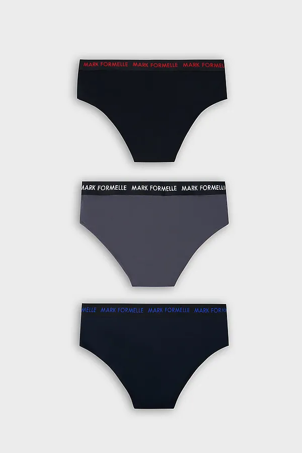 Трусы мужские (3шт) MARK FORMELLE, графит +неви +черный - фото 2
