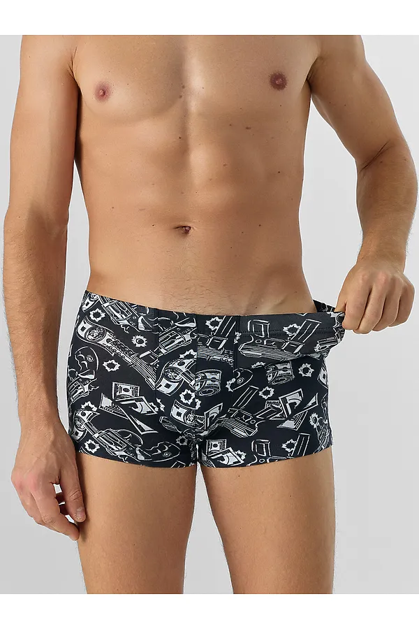 Трусы мужские (3шт) MARK FORMELLE, пистолеты и деньги на черном +хвойный лес +пули на графите - фото 2