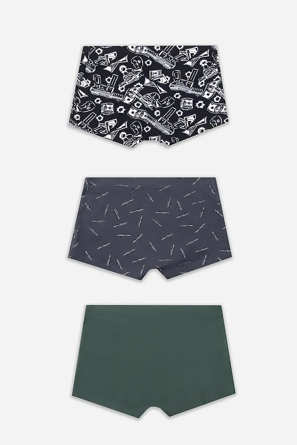 Трусы мужские (3шт) MARK FORMELLE, пистолеты и деньги на черном +хвойный лес +пули на графите - фото 2