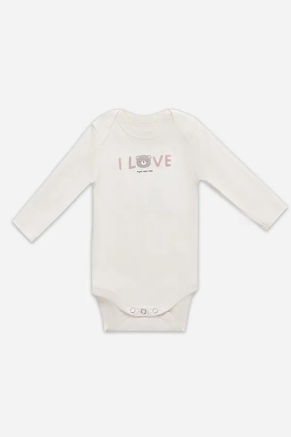 Комплект детский (боди, ползунки) MARK FORMELLE, молочный +серебристо -розовый +печать - фото 2