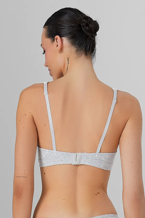 Бюстгальтер женский MARK FORMELLE, сердечки на сером меланже - фото 2