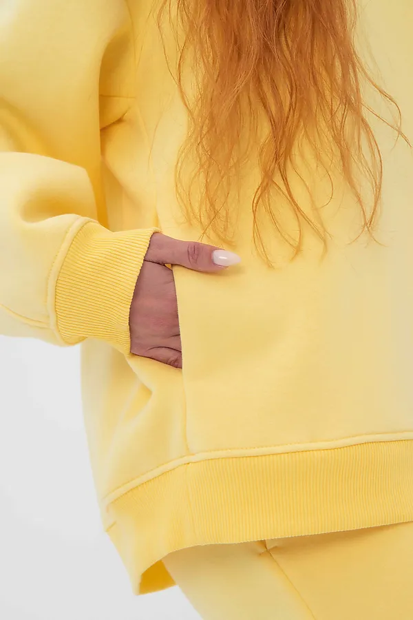 Свитшот женский оверсайз с начесом Желтый KOSMOS, желтый - фото 2