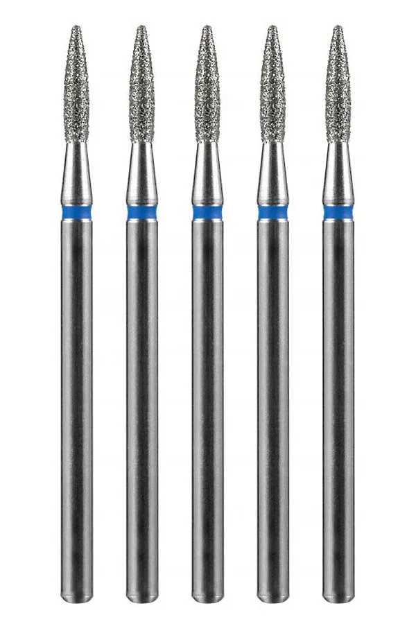 Manita Professional Фреза алмазная пламя острое для аппаратного маникюра 866.104.243.080.018 ФАП-1.8-8С, синяя насечка, ø 1,8 мм, 5 шт. KRISTALLER, - - фото 2