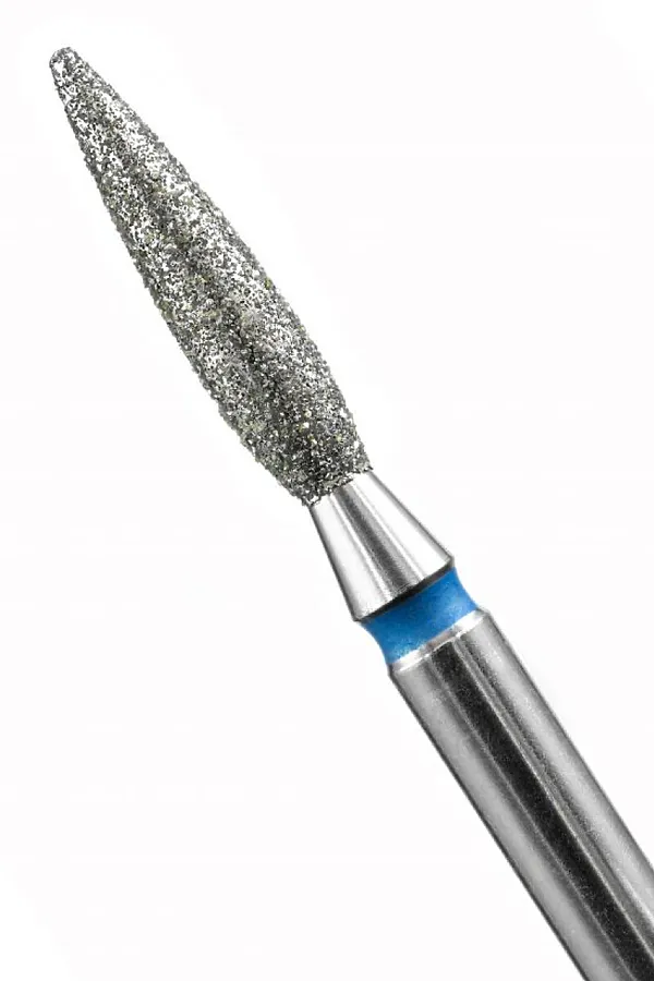Manita Professional Фреза алмазная пламя острое удлиненное для аппаратного маникюра 866.104.243.100.023 ФАП-2.3-10С, синяя насечка, ø 2,3 мм, 5 шт. KRISTALLER, - - фото 2
