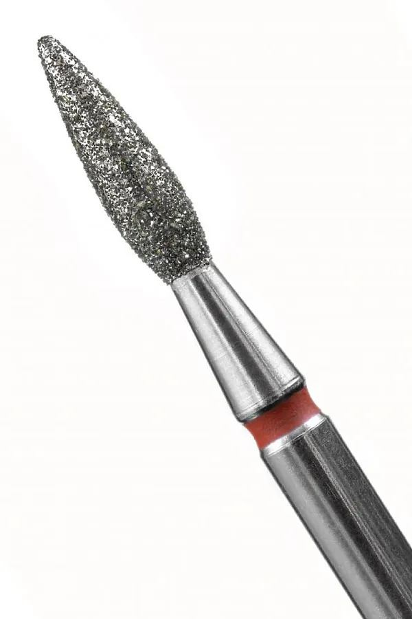 Manita Professional Фреза алмазная пламя острое для аппаратного маникюра 856.104.243.080.023 ФАП-2.3-8М, красная насечка, ø 2,3 мм, 5 шт. KRISTALLER, - - фото 2