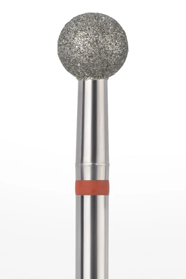 Manita Professional Фреза алмазная шар для аппаратного маникюра 856.104.001.048.050 ФАШ-5,0М, красная насечка, ø 5 мм, 5 шт. KRISTALLER, - - фото 2
