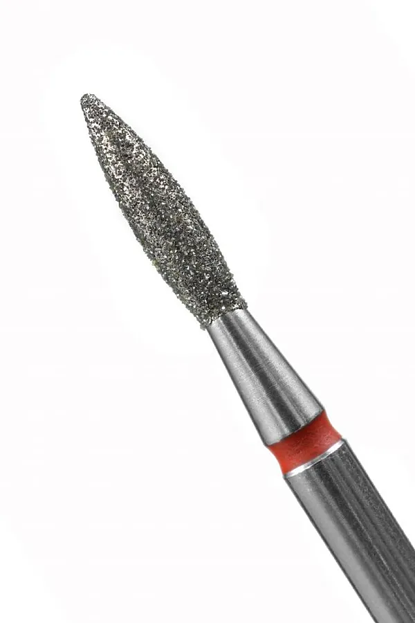 Manita Professional Фреза алмазная пламя острое для аппаратного маникюра 856.104.243.080.021 ФАП-2.1-8М, красная насечка, ø 2,1 мм, 5 шт. KRISTALLER, - - фото 2