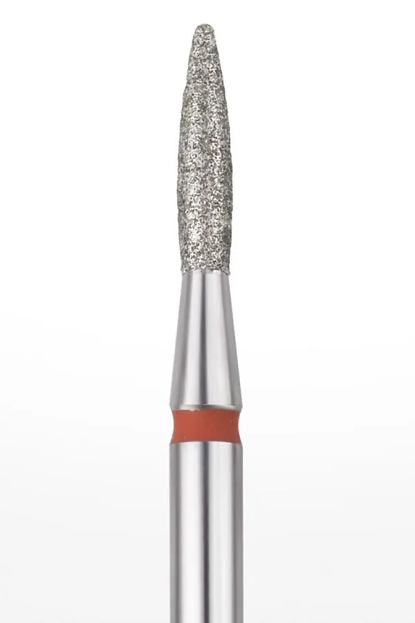 Manita Professional Фреза алмазная пламя острое для аппаратного маникюра 856.104.243.080.018 ФАП-1.8-8М, красная насечка, ø 1,8 мм, 5 шт. KRISTALLER, - - фото 2