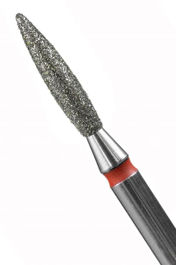 Manita Professional Фреза алмазная пламя острое удлиненное для аппаратного маникюра 856.104.243.100.021 ФАП-2.1 10М, красная насечка, ø 2,1 мм, 5 шт. KRISTALLER, - - фото 2