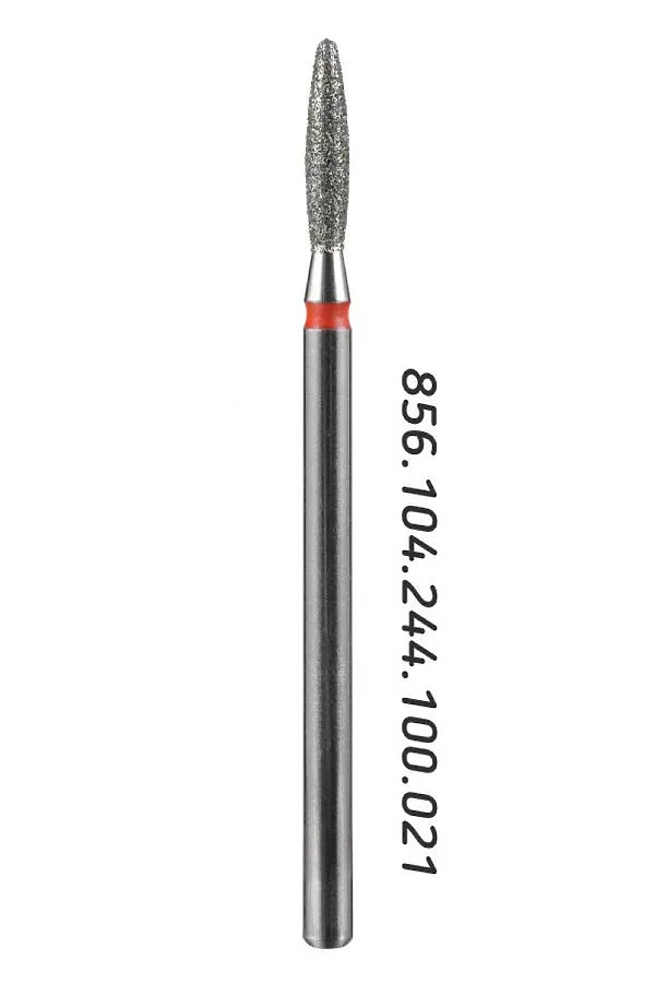 Manita Professional Фреза алмазная пламя тупое для аппаратного маникюра 856.104.244.100.021 ФАПЗ-2,1 10М, красная насечка, ø 2,1 мм, 5 шт. KRISTALLER, - - фото 2