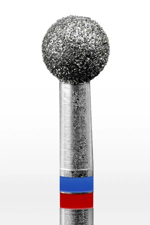Manita Professional Фреза алмазная шар для аппаратного маникюра 866.104.001.036.040 ФАШ-4,0MC, сине-красные насечки, ø 4 мм, 5 шт. KRISTALLER, - - фото 2