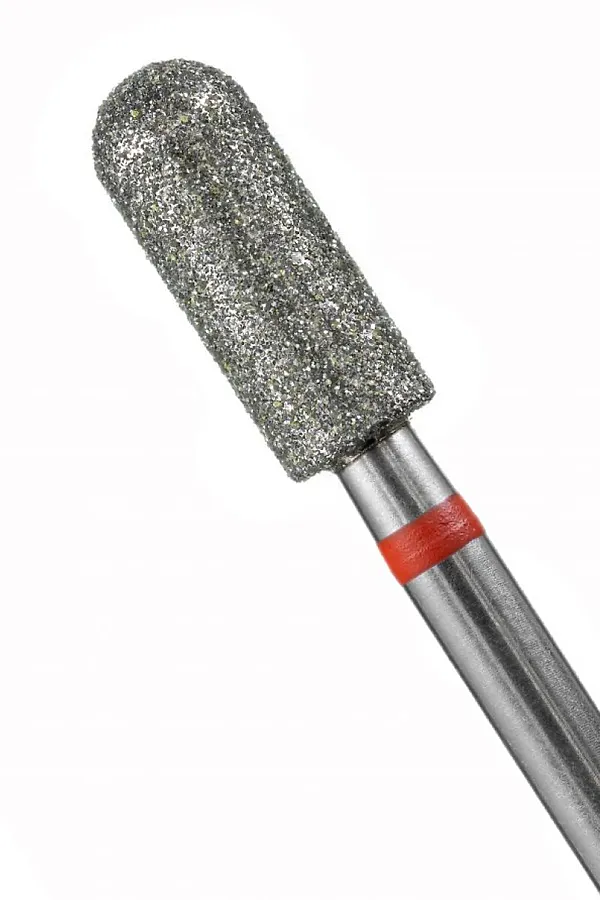 Manita Professional Фреза алмазная цилиндр закругленный для аппаратного маникюра 856.104.141.090.040 ФАЦС-4,0 9М, красная насечка, ø 4,0 мм, 5 шт. KRISTALLER, - - фото 2