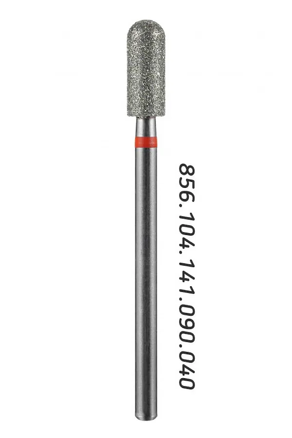 Manita Professional Фреза алмазная цилиндр закругленный для аппаратного маникюра 856.104.141.090.040 ФАЦС-4,0 9М, красная насечка, ø 4,0 мм, 5 шт. KRISTALLER, - - фото 2