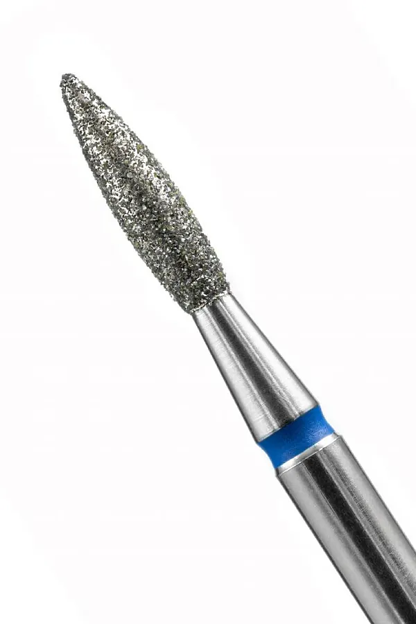 Manita Professional Фреза алмазная пламя острое для аппаратного маникюра 866.104.243.080.021 ФАП-2.1-8С, синяя насечка, ø 2,1 мм, 5 шт. KRISTALLER, - - фото 2