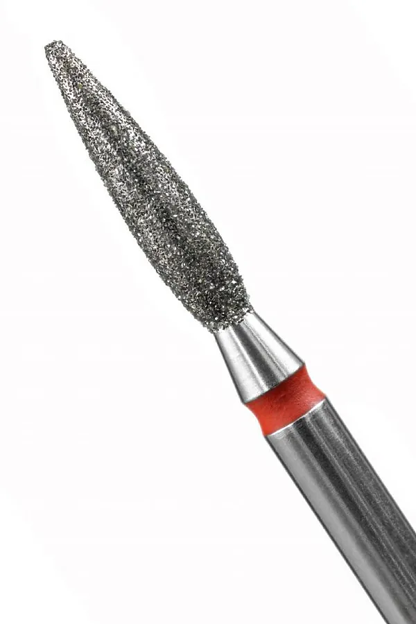 Manita Professional Фреза алмазная пламя острое удлиненное для аппаратного маникюра 856.104.243.100.023 ФАП-2.3-10М, красная насечка, ø 2,3 мм, 5 шт. KRISTALLER, - - фото 2