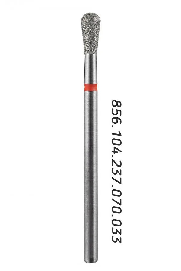 Manita Professional Фреза алмазная груша для аппаратного маникюра 856.104.237.070.033 ФАОКС-3.3-7 М, красная насечка, ø 3,3 мм, 5 шт. KRISTALLER, - - фото 2