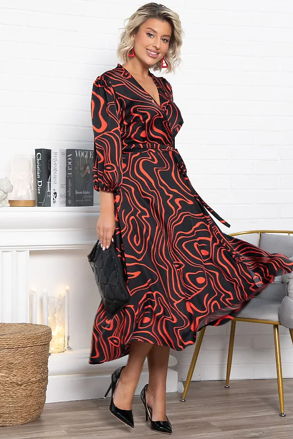 Платье Инна LADY TAIGA, черно-красное - фото 2