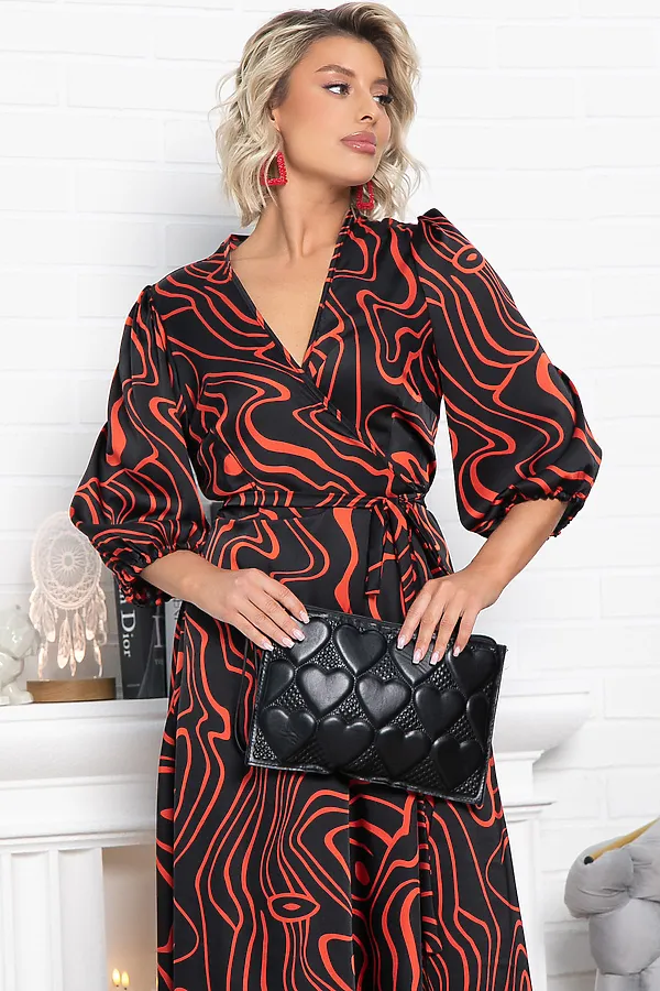 Платье Инна LADY TAIGA, черно-красное - фото 2