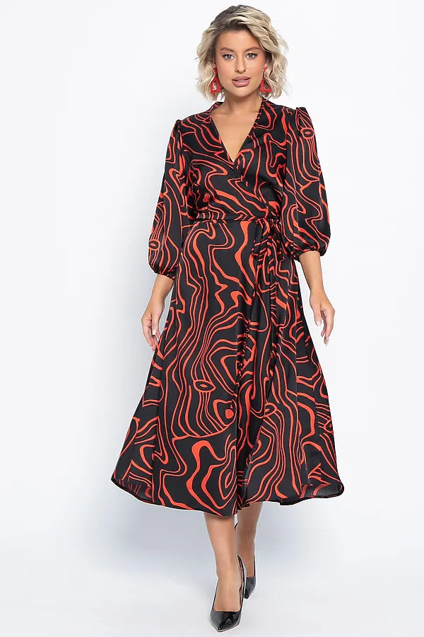 Платье Инна LADY TAIGA, черно-красное - фото 2