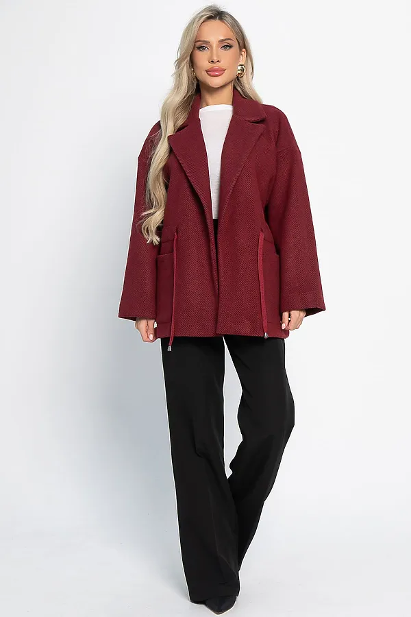Пальто-пиджак LADY TAIGA, бордо - фото 2