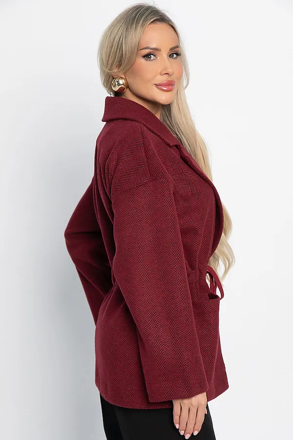 Пальто-пиджак LADY TAIGA, бордо - фото 2