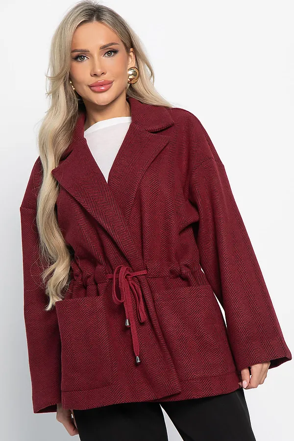 Пальто-пиджак LADY TAIGA, бордо - фото 2