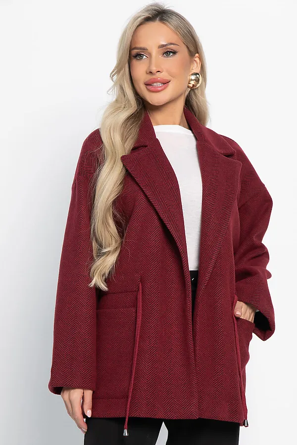 Пальто-пиджак LADY TAIGA, бордо - фото 2