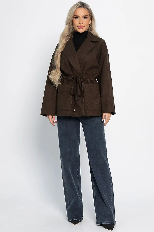 Пальто-пиджак LADY TAIGA, шоколад - фото 2