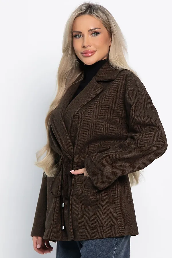 Пальто-пиджак LADY TAIGA, шоколад - фото 2