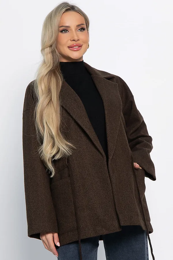 Пальто-пиджак LADY TAIGA, шоколад - фото 2