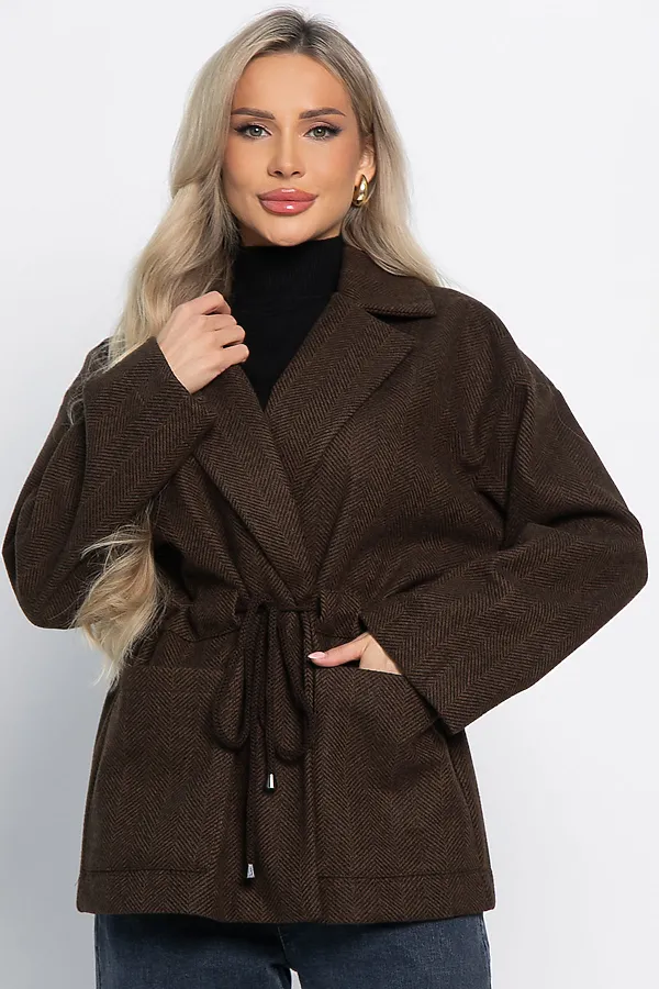 Пальто-пиджак LADY TAIGA, шоколад - фото 2