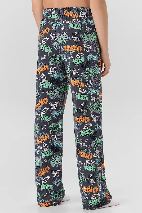 Брюки для мальчиков домашние MARK FORMELLE, надписи на графите - фото 2