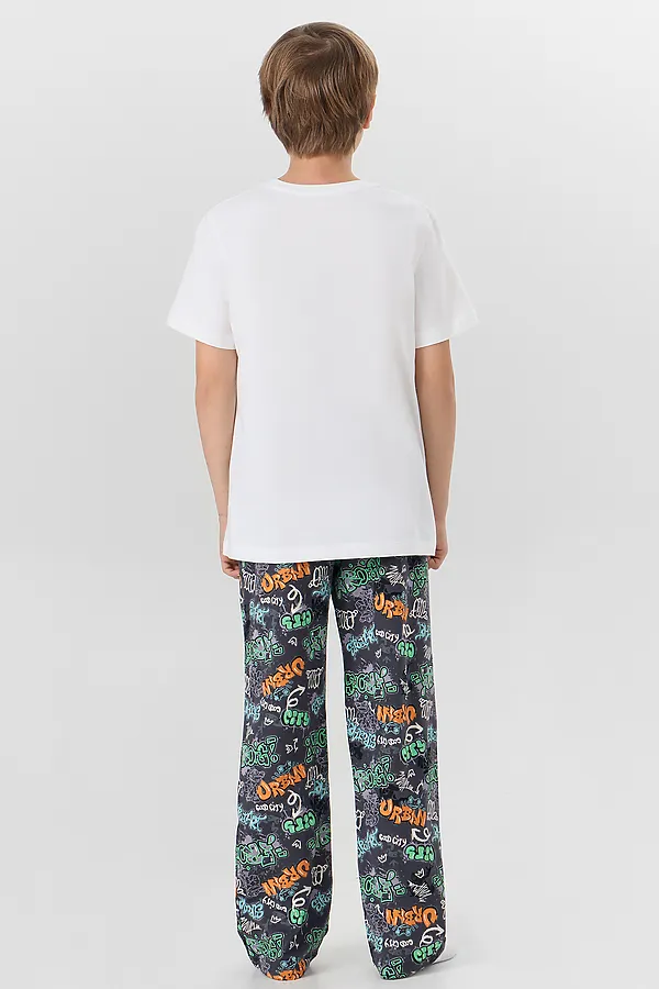 Брюки для мальчиков домашние MARK FORMELLE, надписи на графите - фото 2