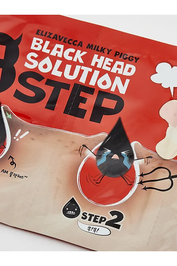 Elizavecca Набор для очищения кожи носа от чёрных точек / Milky Piggy Black Head Solution 3 Step Nose Strip, 10 мл KRISTALLER, - - фото 2