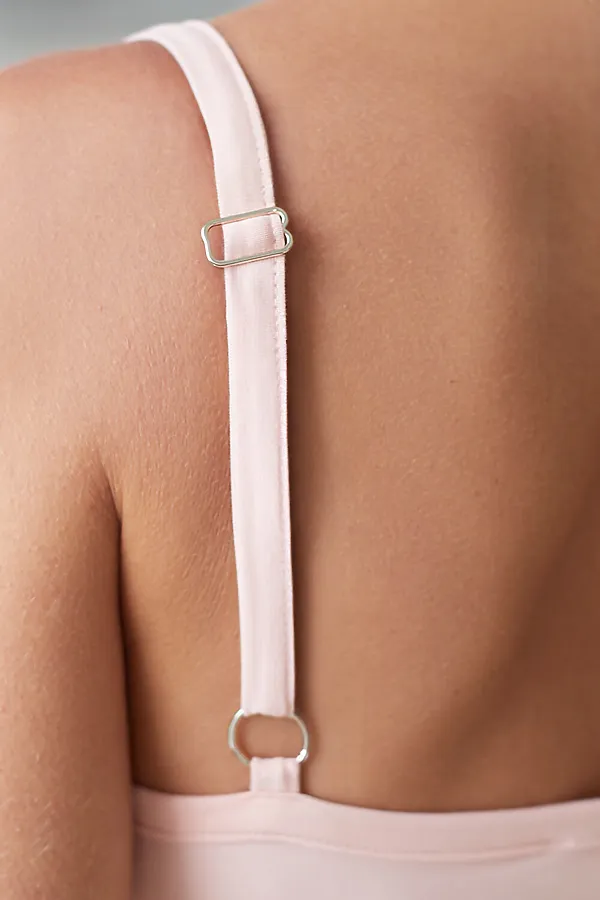 Топ с двуслойной зоной бра на бретелях из хлопка VILATTE, пудра - фото 2